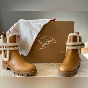 Christian Louboutin CL Chelsea Boot Lug Flat Shearling